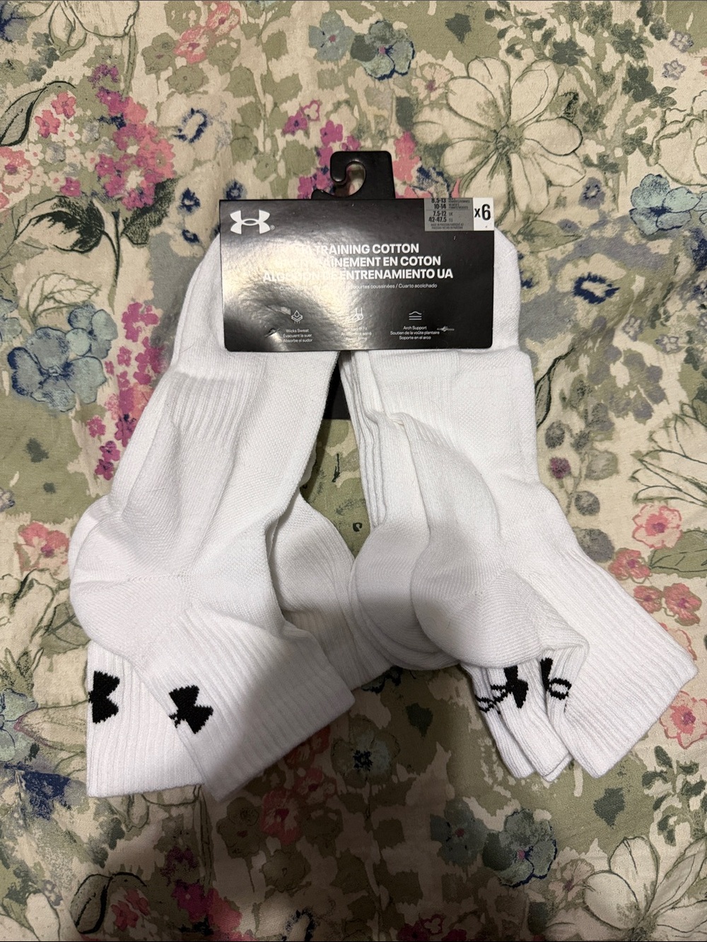 Under Armour White Men’s Training Cotton Crew Socks - 6 Pack